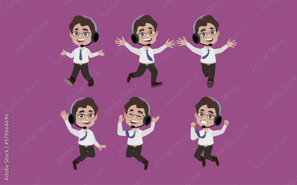 Call center and customer service character Call center and customer service character