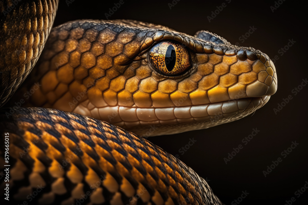 Obraz premium close up of a snake created with Generative AI technology
