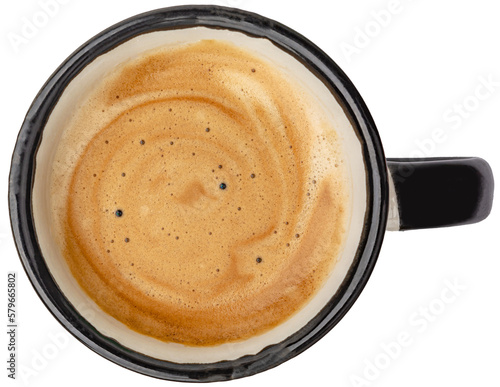 Canvastavla Cup of black coffee, top view