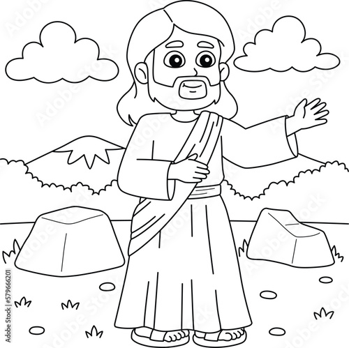 Christian Jesus Preaching Coloring Page for Kids