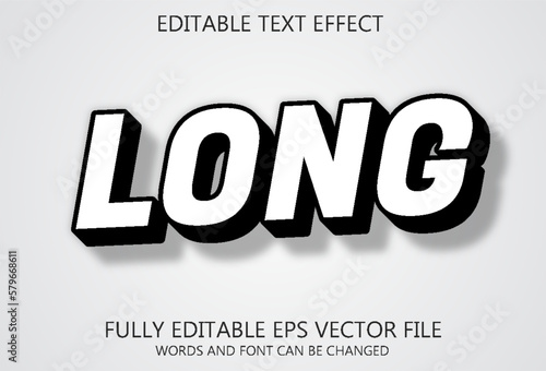 Long 3d editable text effect