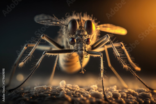 mosquito in close up view created with Generative AI technology © Robert Herhold