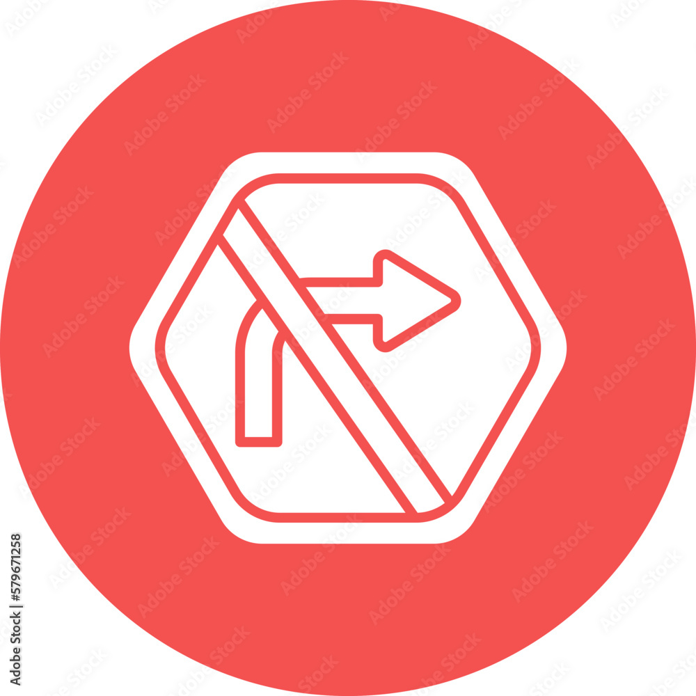 Vector Design No Right Turn Icon Style Vector Design No Right Turn Icon Style