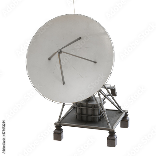 3d rendering of antennas and dishes