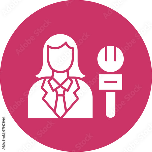 Vector Design Female Journalist Icon Style