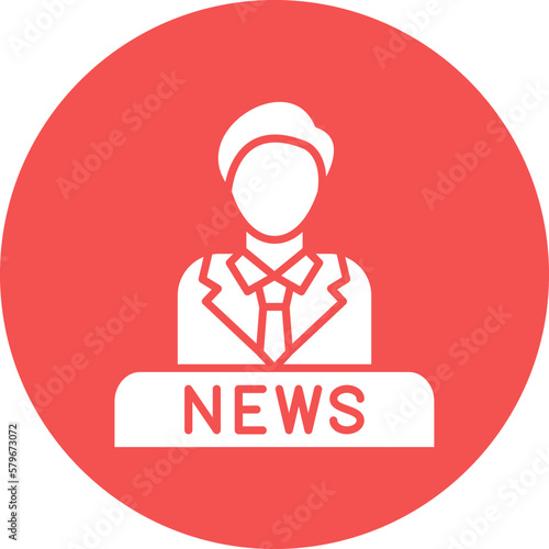 Vector Design News Anchor Icon Style