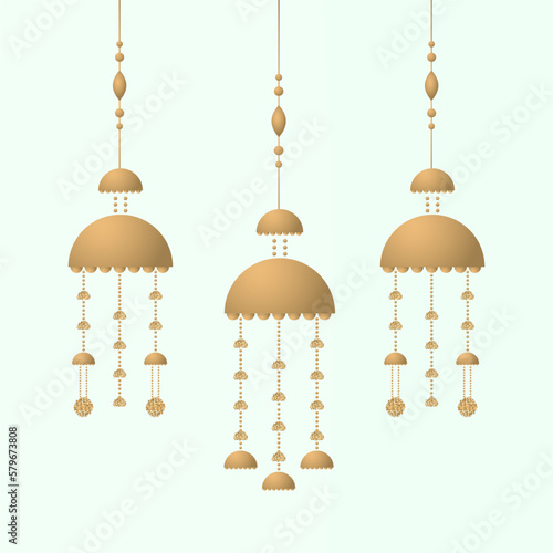 Wedding Kaleere Hangning Vector for choora decoration of bride
