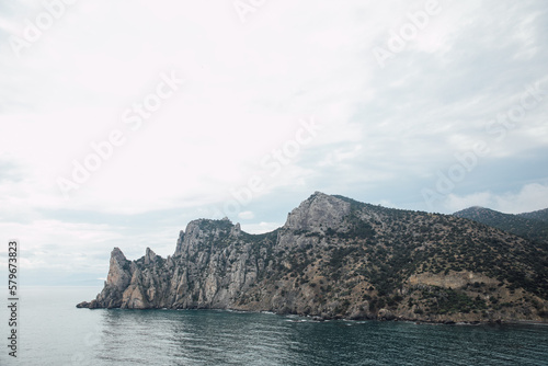 beautiful mountain cliffs and sea in a nature hike journey