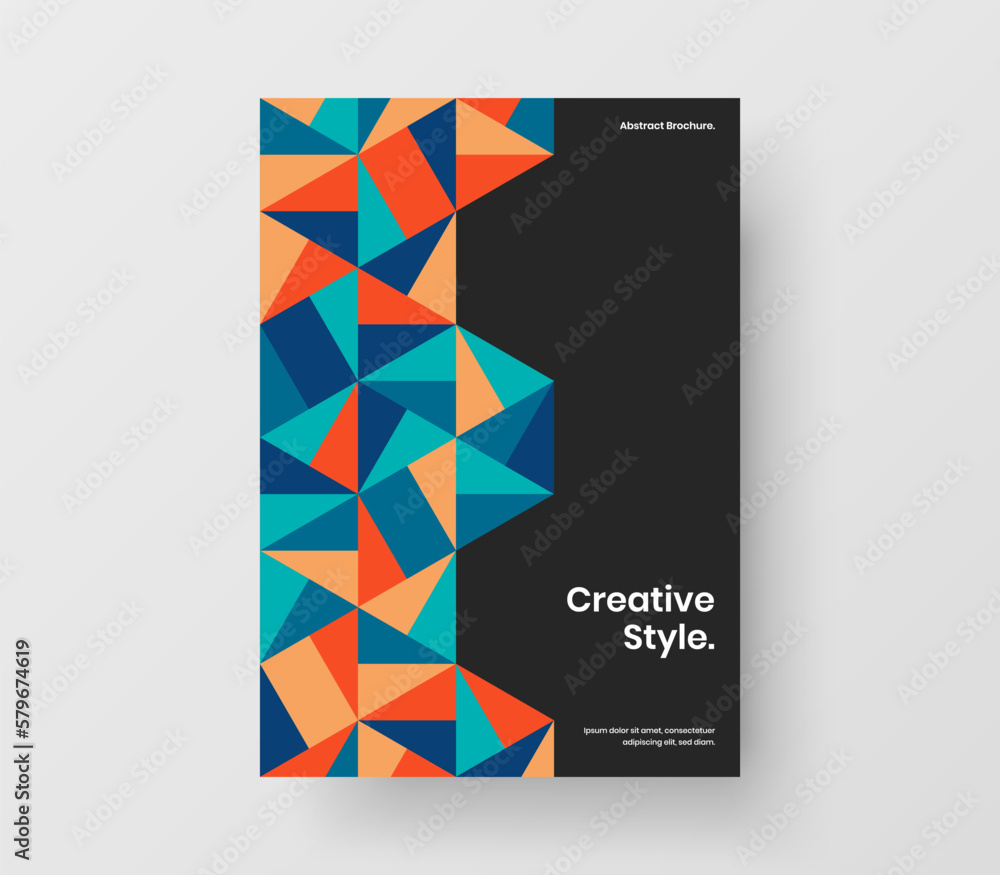 Colorful banner design vector template. Fresh geometric shapes pamphlet layout.