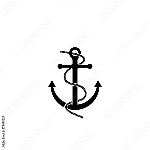 Anchor icon Logo Template isolated on white background