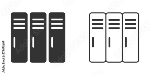 School lockers vector icons set