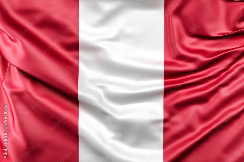 Ruffled Flag of Peru. 3D Rendering Ruffled Flag of Peru. 3D Rendering