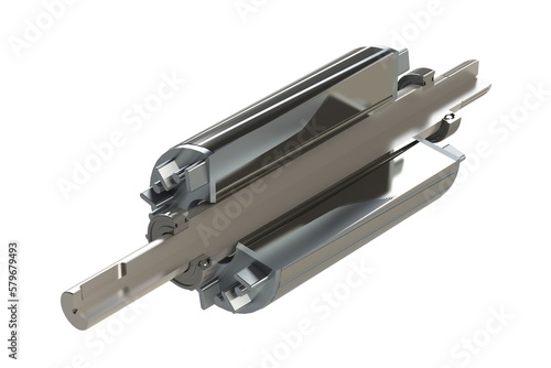 Rotor for electric motor,section view isolated on white background