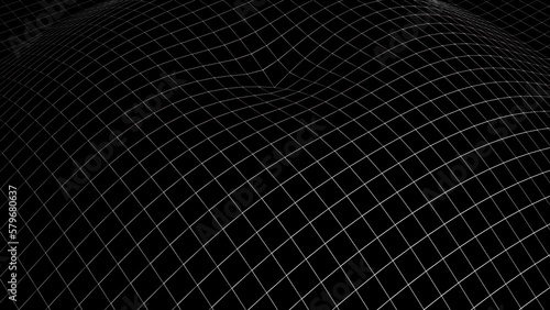 White wave grid mesh. Computer generated 3d render