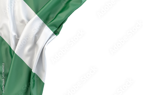 Foto Flag of Nigeria in the corner on white background