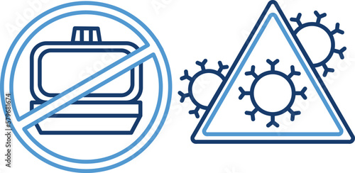 Set of No Styrofoam Food Box Line Icon