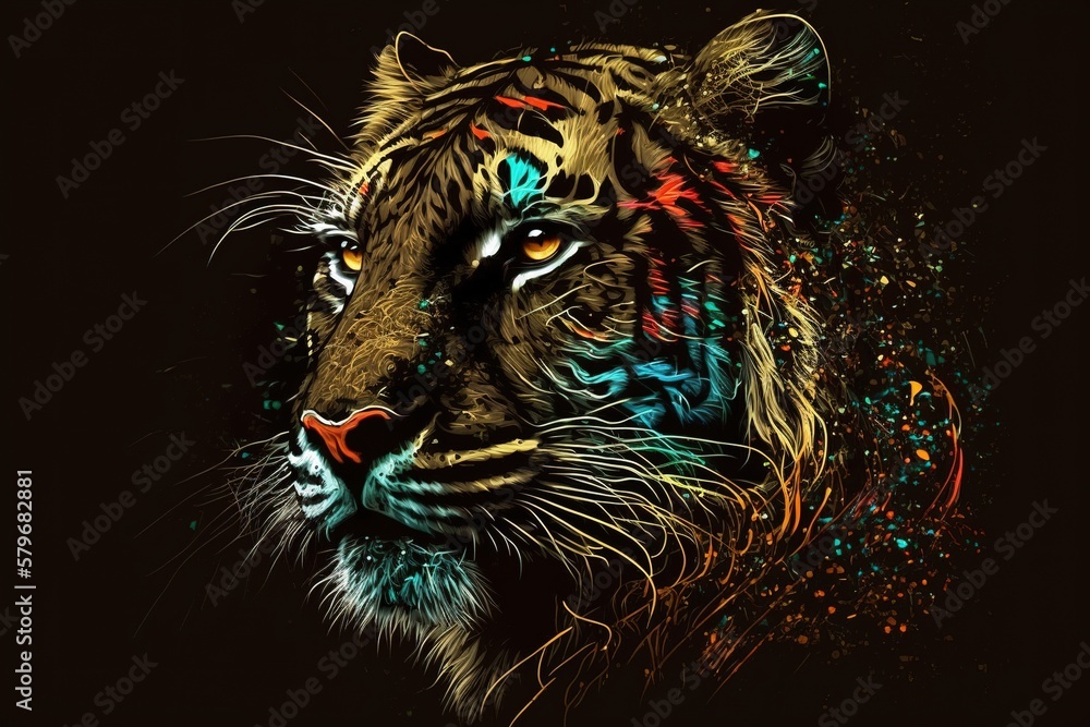 Tiger art background, generative ai