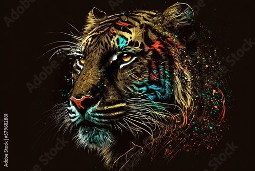 Tiger art background  generative ai