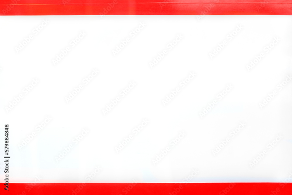 red frame up and bottom on white background red frame up and bottom on white background