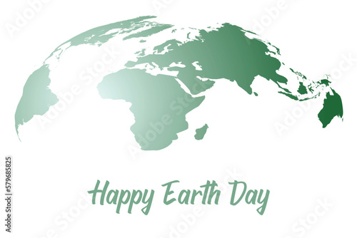 Happy Earth Day poster with world map vector illustration