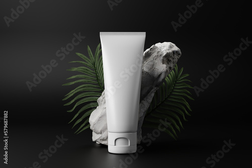 Photography Blank White cosmetic tube pack Of Cream Or Gel