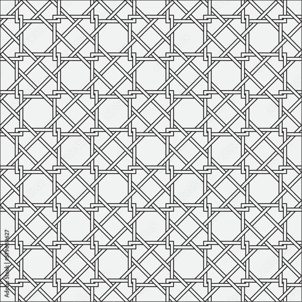 Fototapeta premium Vector seamless pattern. Modern stylish texture. Monochrome, linear abstract background.