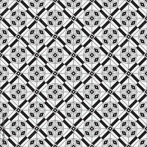 Vector seamless models. Modern stylish texture. Composition from regularly repeating geometrical element. Monochrome, simple. Vector illustrations.