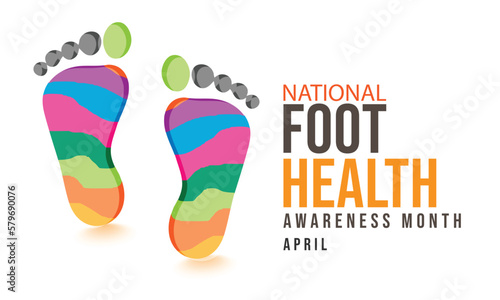 Foot health awareness month. Template for background, banner, card, poster 