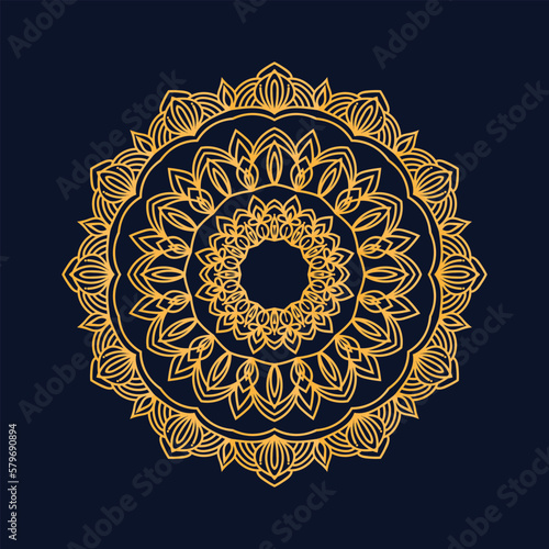 luxury  mandala design background ornamental in gold color