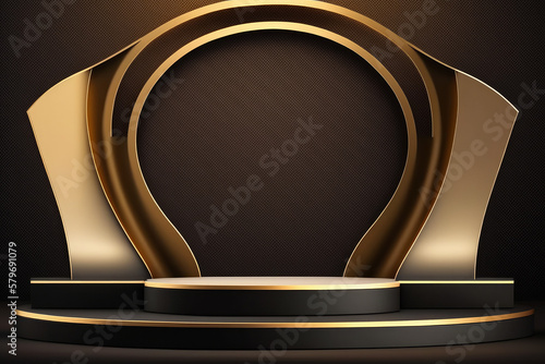 Empty display podium design stage for an award show event