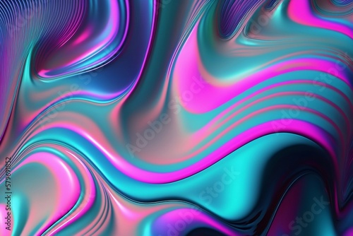 Abstract blue holographic background AI genereted