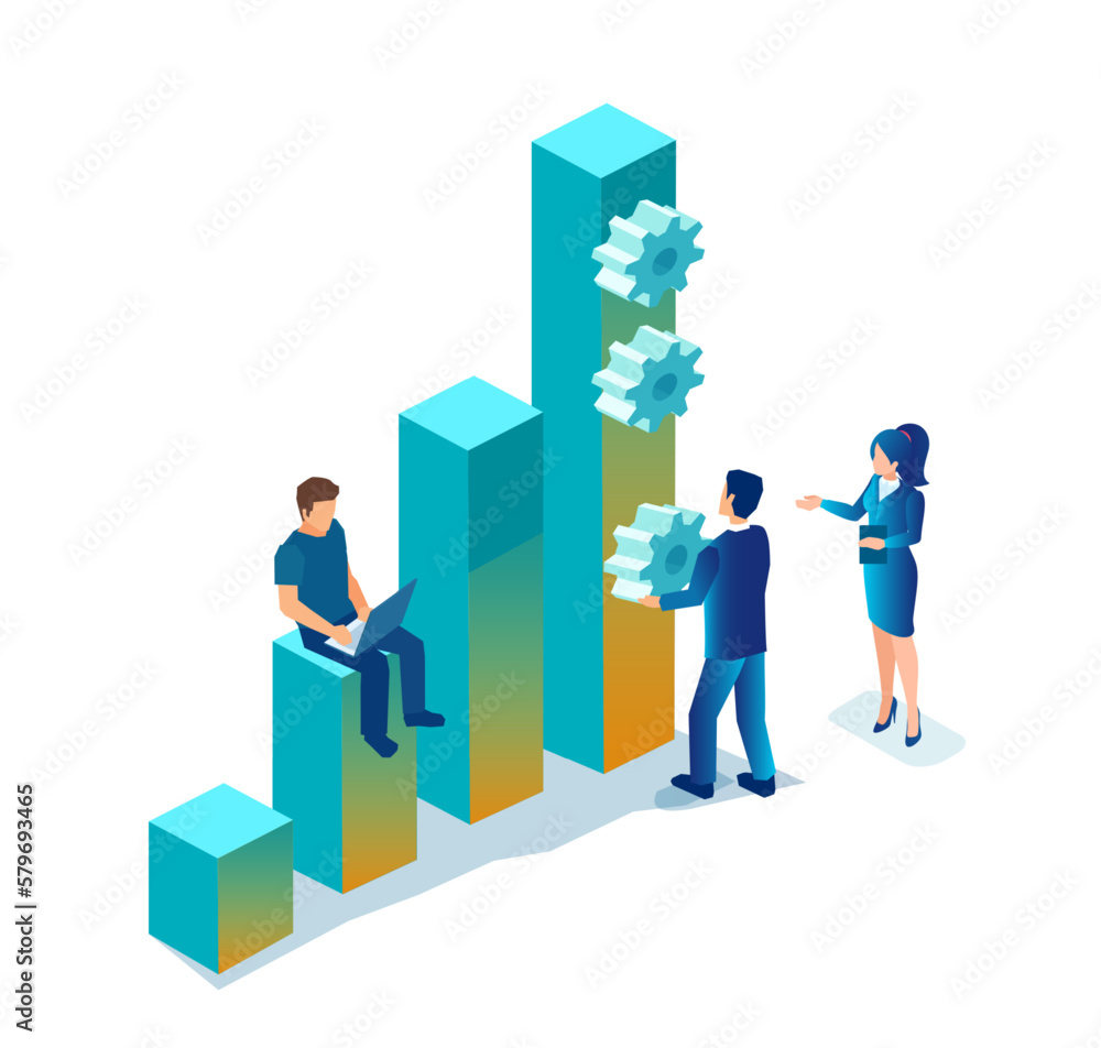 Vector of businesspeople building a successful business Vector of businesspeople building a successful business