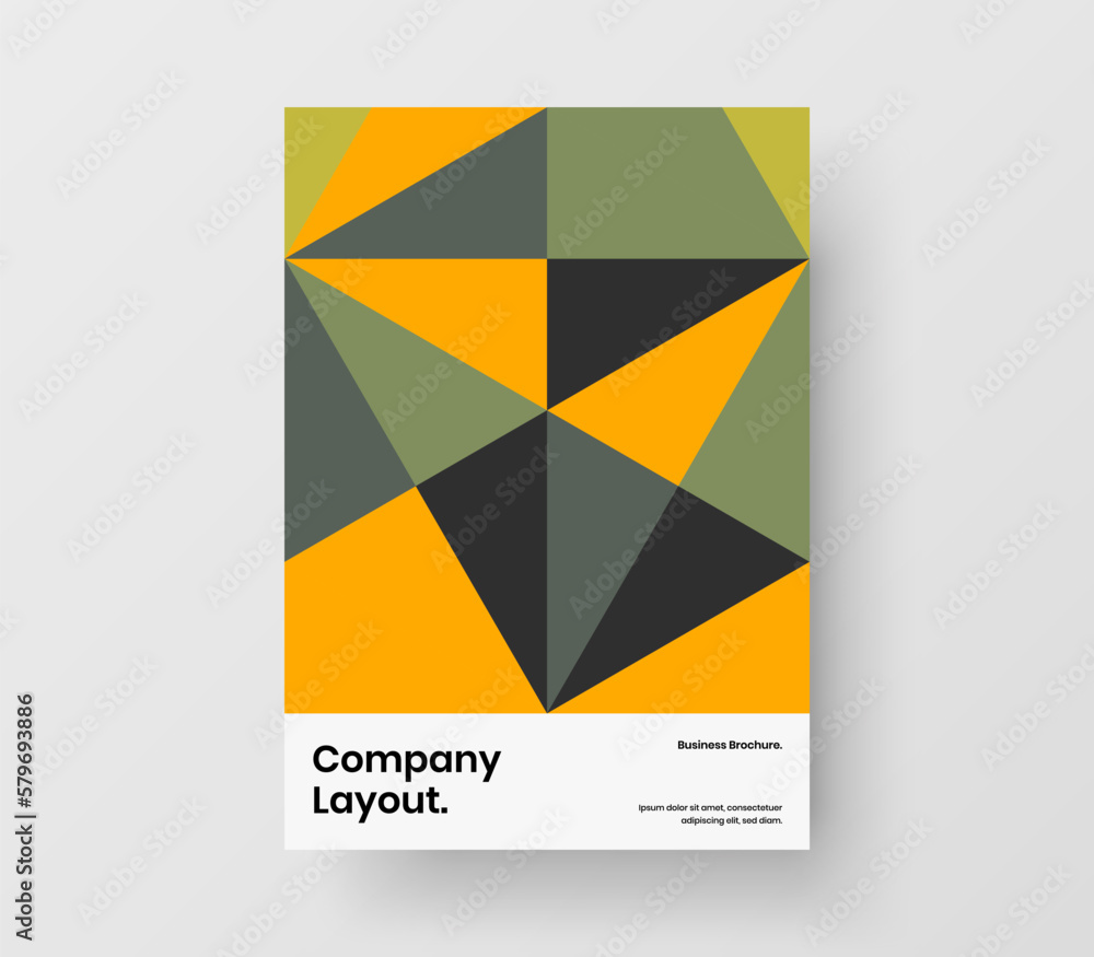 Premium corporate identity design vector illustration. Unique geometric shapes leaflet template.
