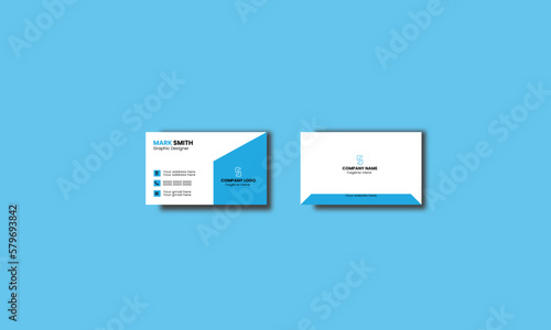 Modern Business Card Design. Flat design vector Abstract Creative. Personal Visiting card with company logo. vector Illustrator