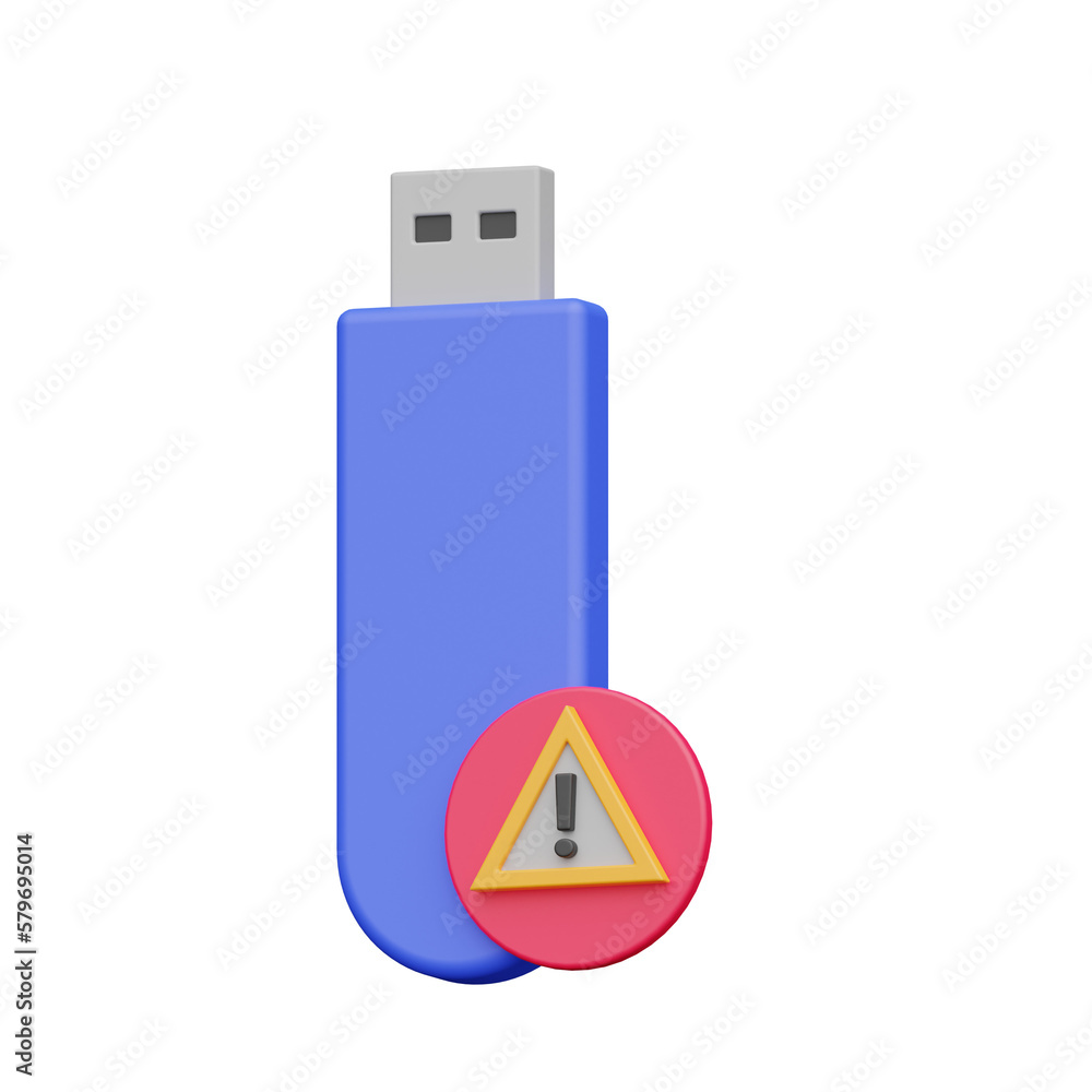 Flashdisk Virus 3d realistic object design vector icon illustration. Flashdisk Virus 3d realistic object design vector icon illustration.