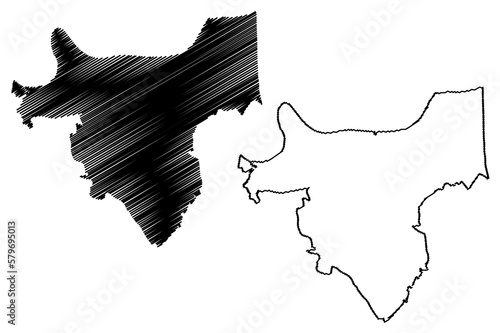Royal Borough of Greenwich (United Kingdom of Great Britain and Northern Ireland, Ceremonial county and region Greater London, England) map vector illustration, scribble sketch map