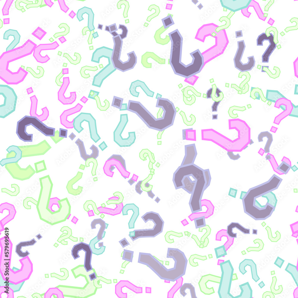 Quiz seamless pattern. Question marks, doubt, faq Quiz seamless pattern. Question marks, doubt, faq