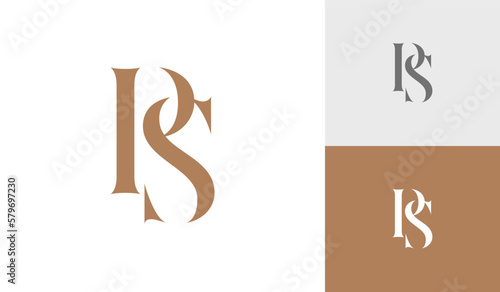 Letter PS initial monogram logo design vector
