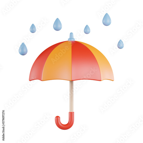 Umbrella Rain 3D Icon