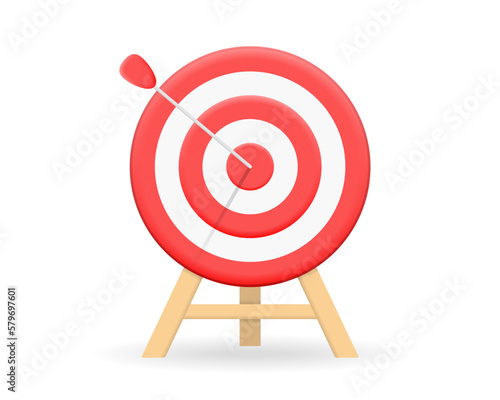 Red target with arrow on white background