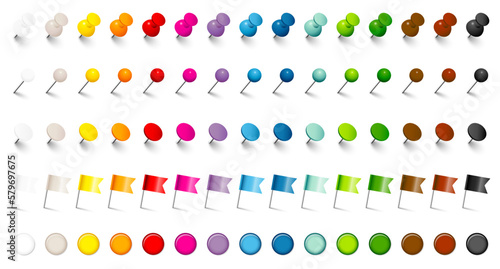 Set 5 Verschiedene Pins, Nadeln, Flaggen & Magnete 15 Farben