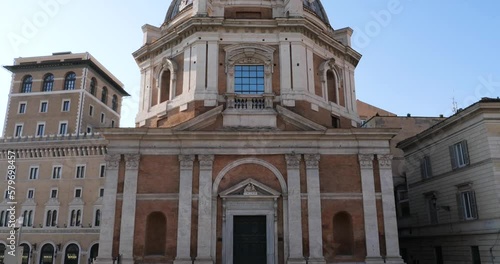 Chiesa Santa Maria di Loreto (Church of Santa Maria di Loreto),Rome, Italy. Camera tilt down photo