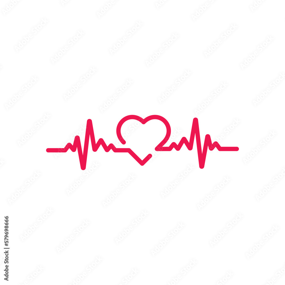 Heartbeat line with a heart. Pulse trace. EKG and CARDIO on a white background EPS Vector Heartbeat line with a heart. Pulse trace. EKG and CARDIO on a white background EPS Vector