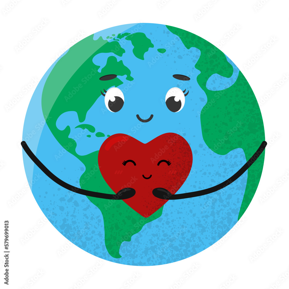 Planet earth holding a heart in his hands. World health day concept. Planet earth holding a heart in his hands. World health day concept.