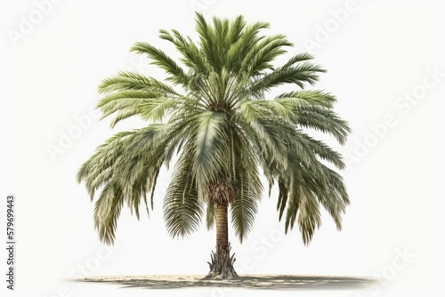 palm tree isolated on white background generative ai illustration 