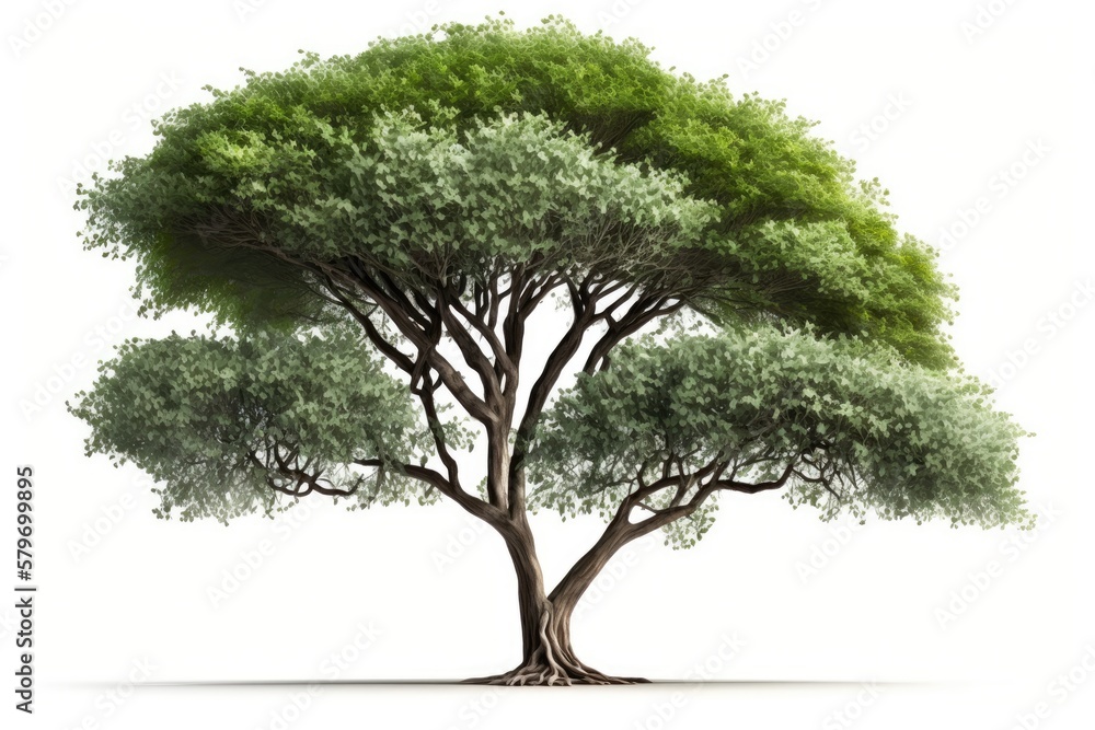green tree isolated on white background generative ai illustration green tree isolated on white background generative ai illustration