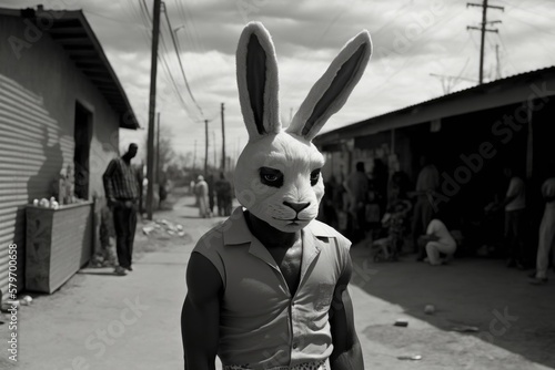  disturbing Psychic Real-life easter bunny costume generative ai 