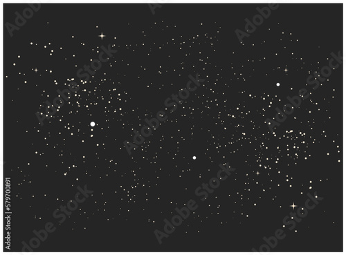 Sky of stars, deep space stellar sky, cosmos or starry heaven, vector © gomixer