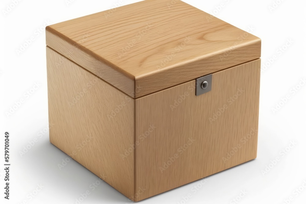 Wooden box isolated on white background. This is a Royalty-free fictitious generative AI artwork that doesn't exist in real life. Wooden box isolated on white background. This is a Royalty-free fictitious generative AI artwork that doesn't exist in real life.