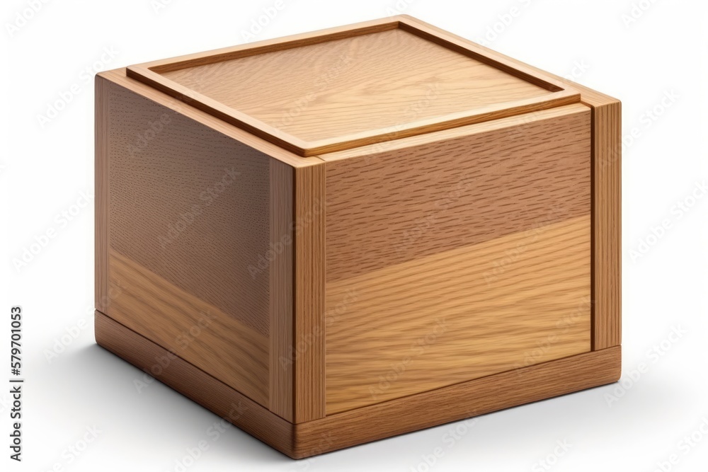 Wooden box isolated on white background. This is a Royalty-free fictitious generative AI artwork that doesn't exist in real life. Wooden box isolated on white background. This is a Royalty-free fictitious generative AI artwork that doesn't exist in real life.
